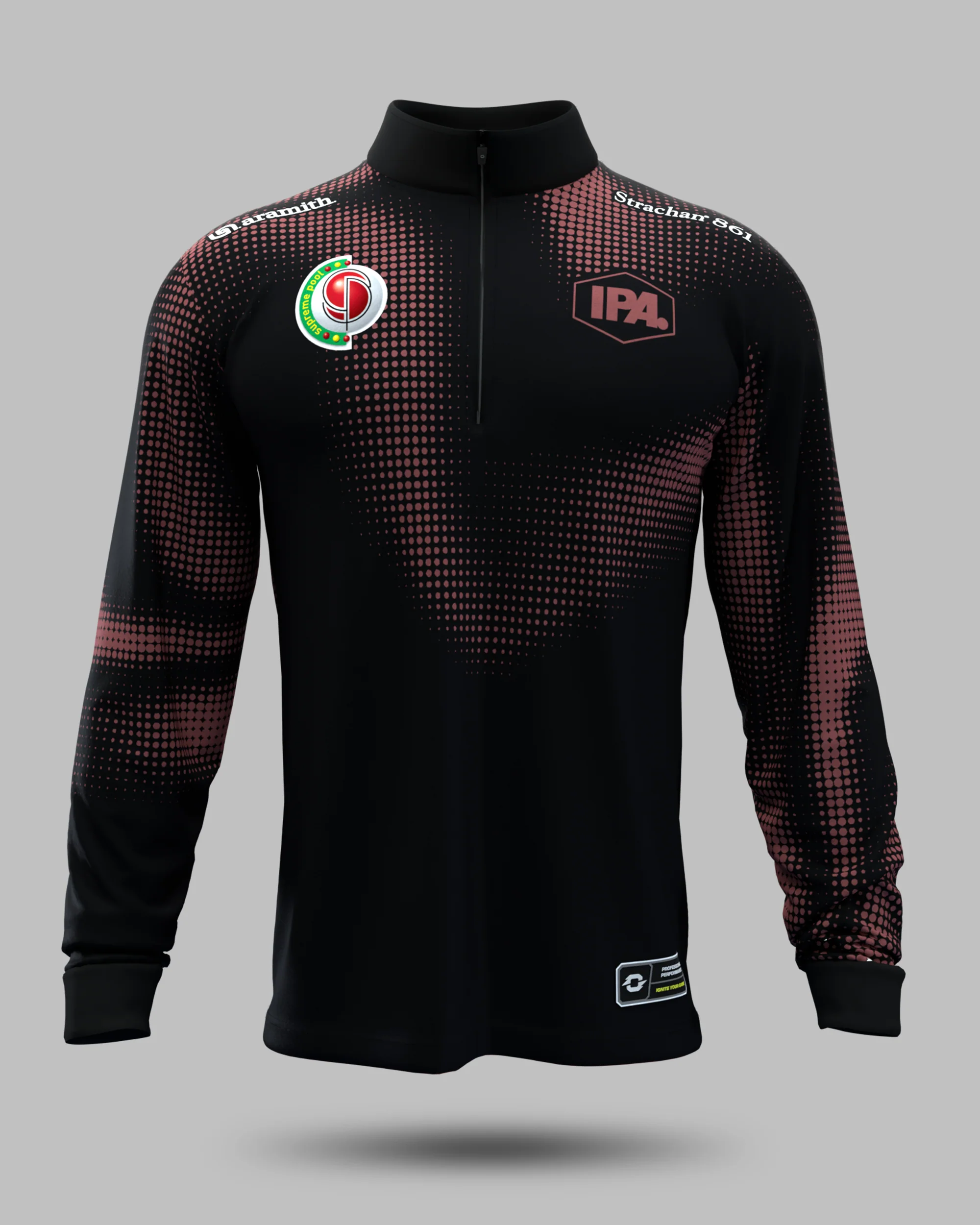 Official 2026 IPA Tour 1/2 Zip Mid Layer (Black/Burgundy)