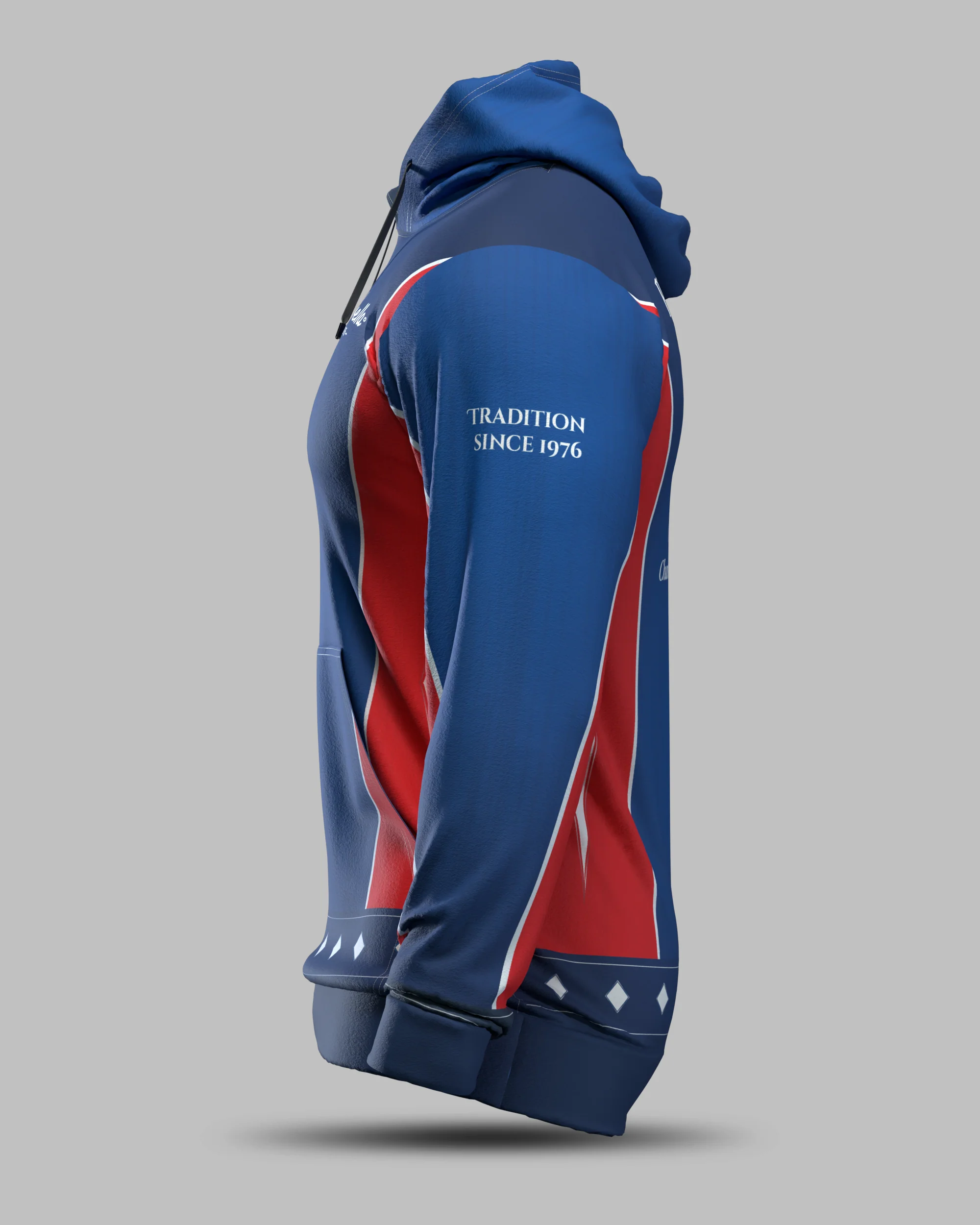 Tascarella Custom Cues Hoodie Red & Blue - Image 3